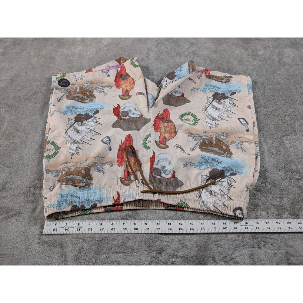 Psycho Tuna Board Shorts Mens XXL Skull Parrot Pirate Swim Trunks Drawstring - Picture 8 of 10